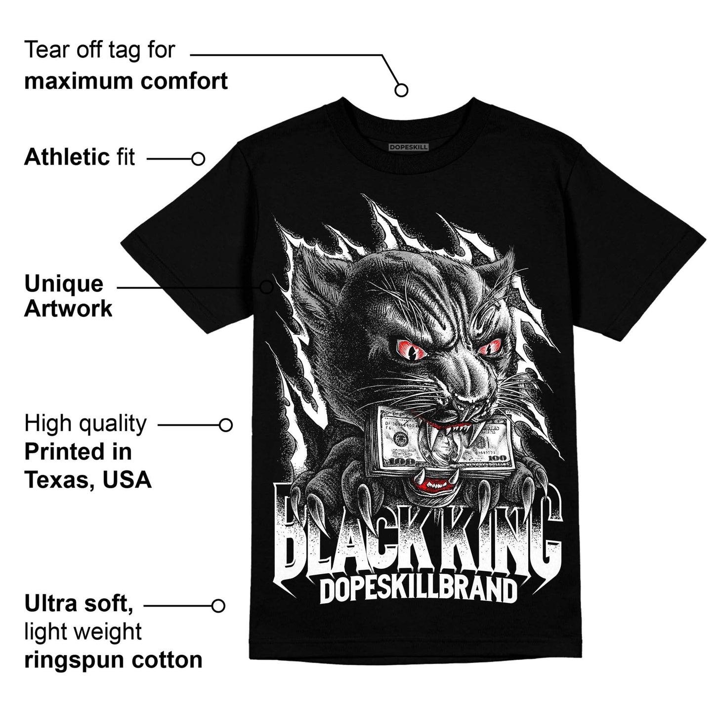 Dunk Low Panda White Black DopeSkill T-Shirt Black King Graphic