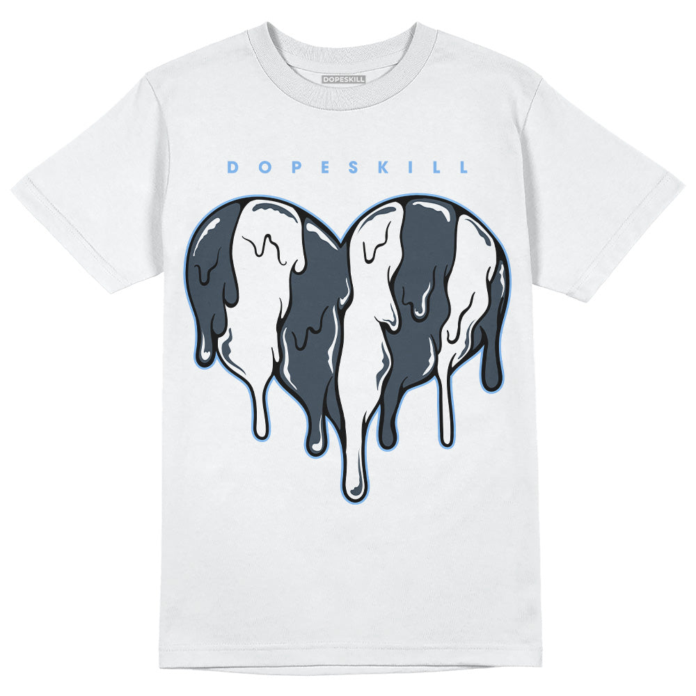 AJ 6 Midnight Navy DopeSkill White T-Shirt Slime Drip Heart Graphic