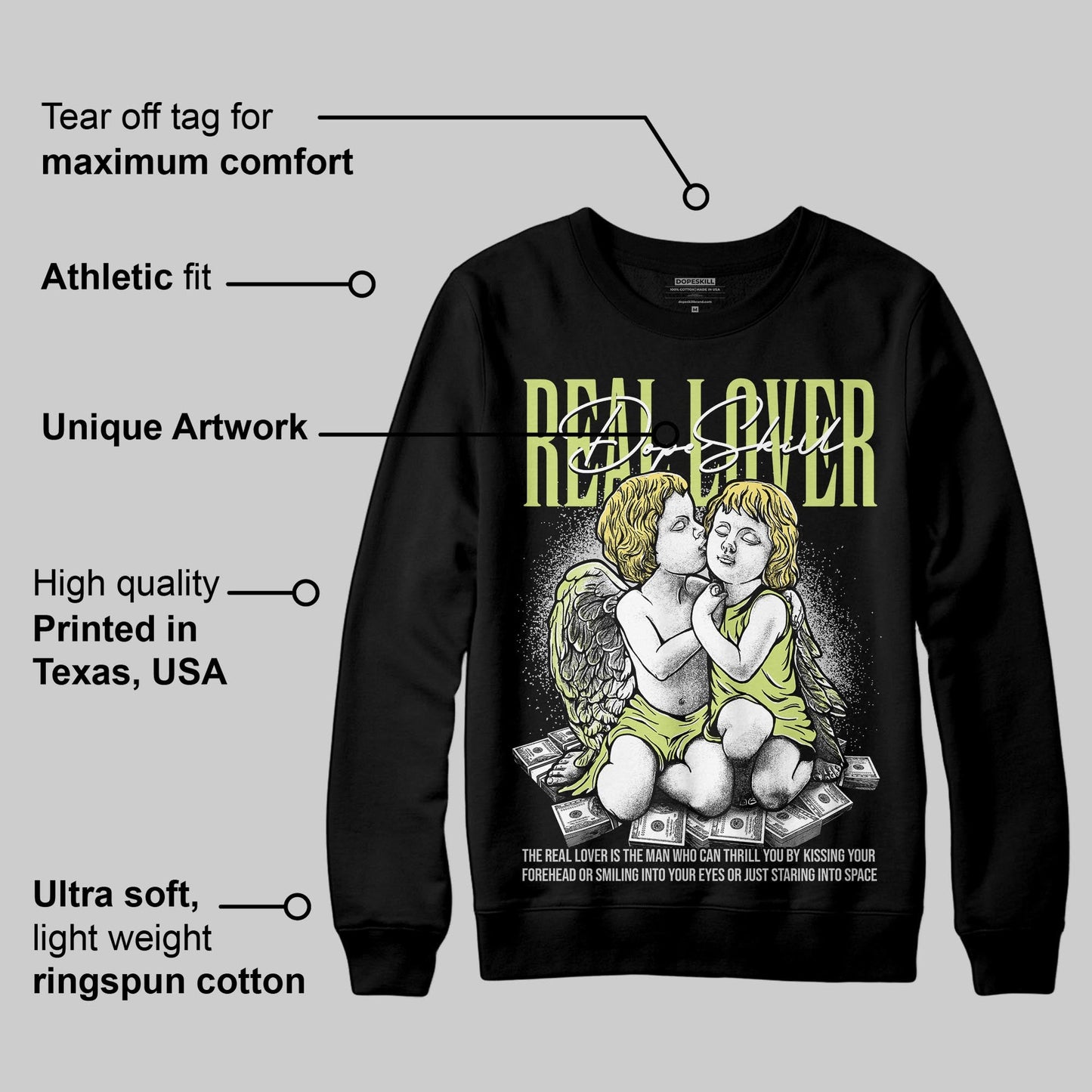 Light Lemon Twist 4s DopeSkill Sweatshirt Real Lover Graphic