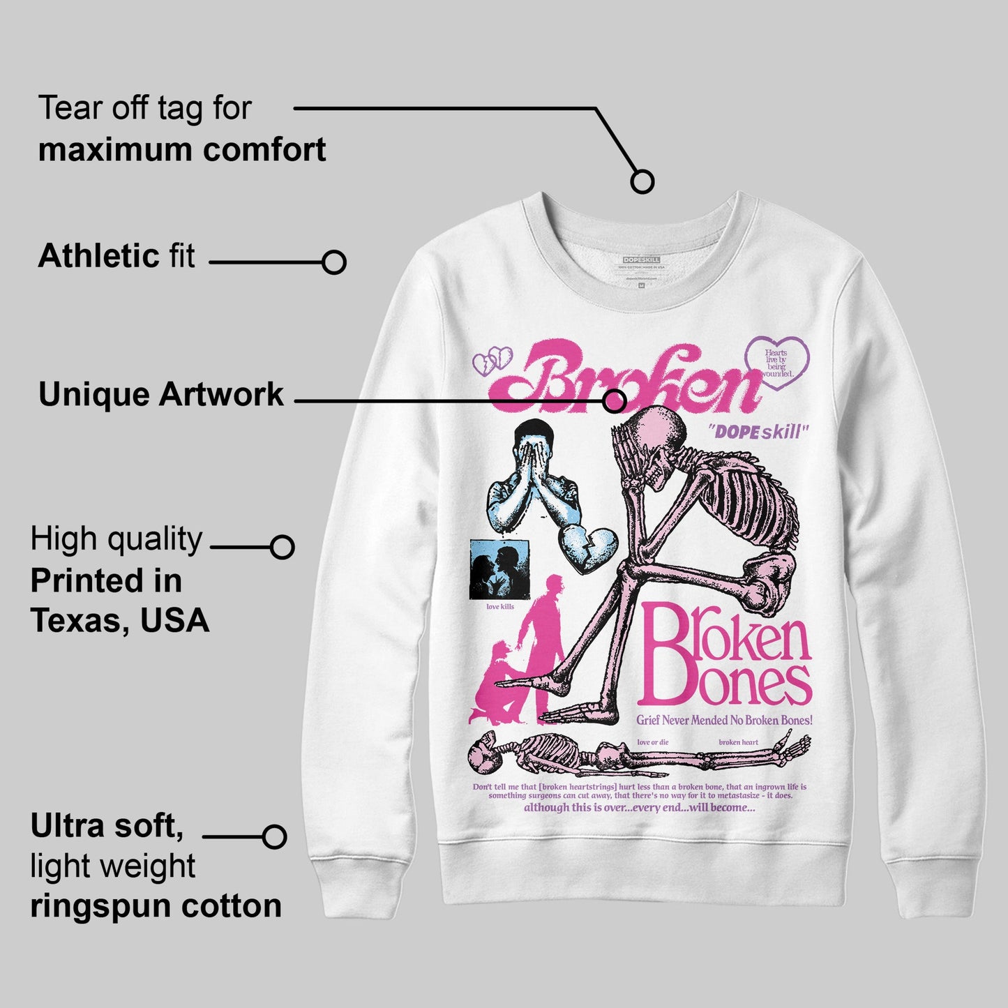 Doernbecher 6s DopeSkill Sweatshirt Broken Bones Graphic