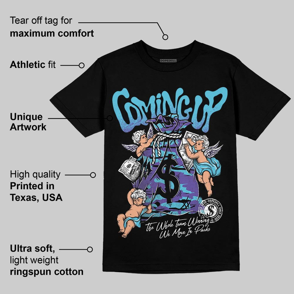 Aqua 8s DopeSkill T-Shirt Money Bag Coming Up Graphic