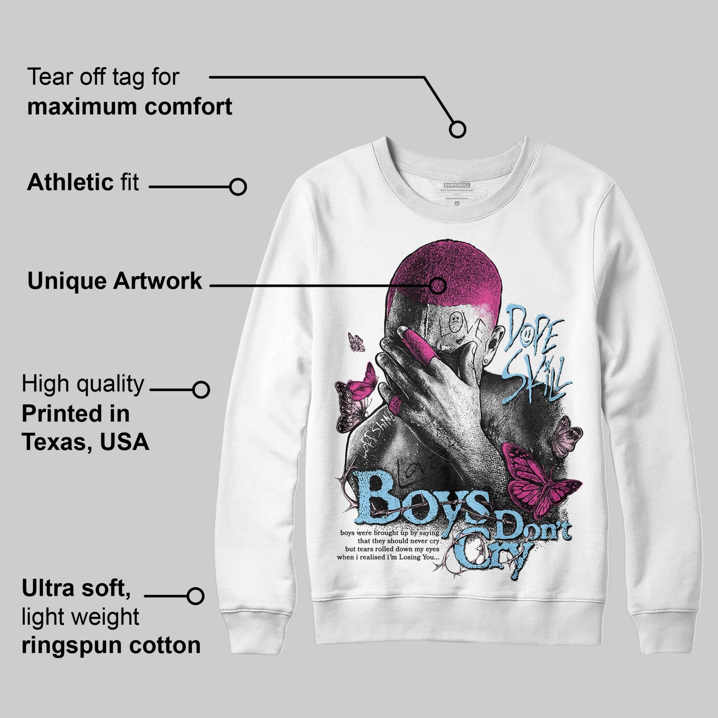 Doernbecher 6s DopeSkill Sweatshirt Boys Don't Cry Graphic