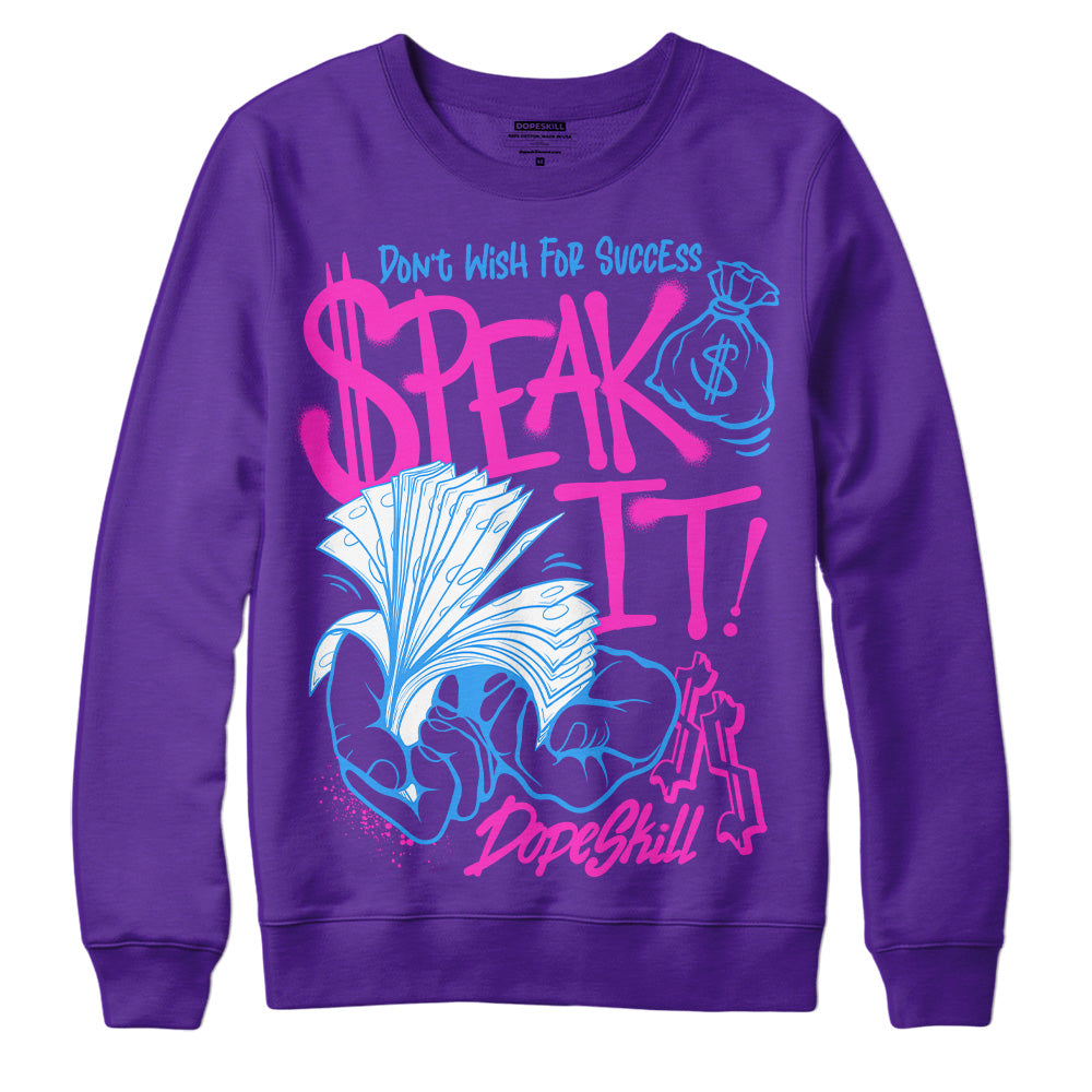 PURPLE Collection DopeSkill Purple Sweatshirt Speak It Graphic