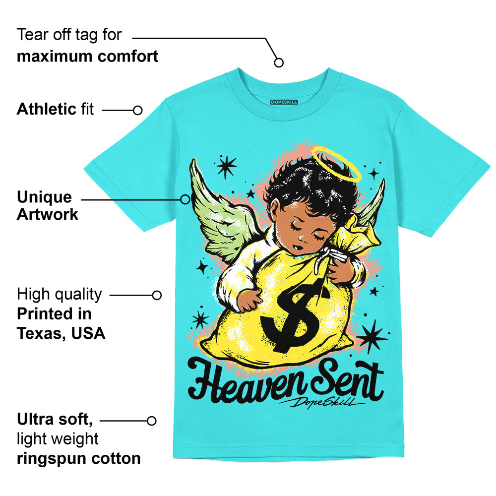 Cyan Burst 9060 DopeSkill Virtual Blue T-Shirt Heaven Sent Graphic