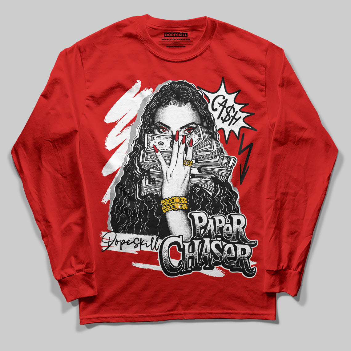 Bred Velvet 11s DopeSkill Red Long Sleeve T-Shirt NPC Graphic