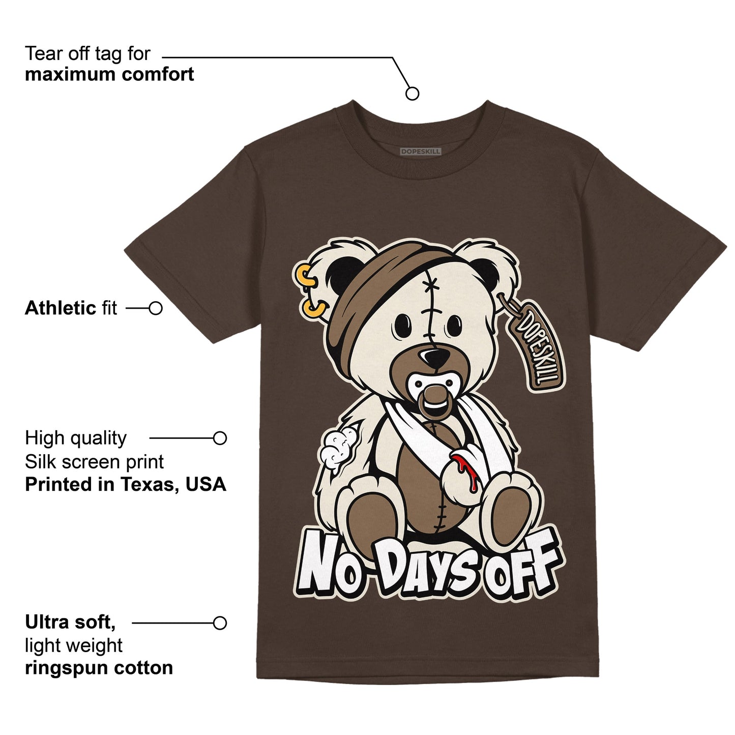 AJ 1 Low OG ‚ÄúReverse Mocha‚Äù DopeSkill Ridgerock T-shirt Hurt Bear Graphic