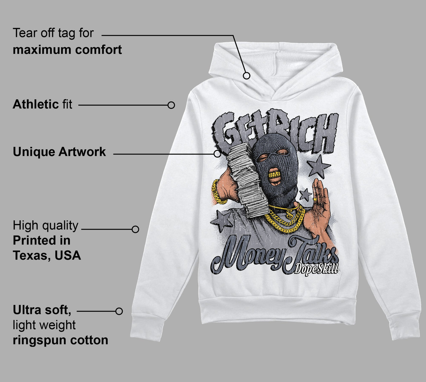 Stealth 14s DopeSkill Hoodie Sweatshirt Get Rich Graphic