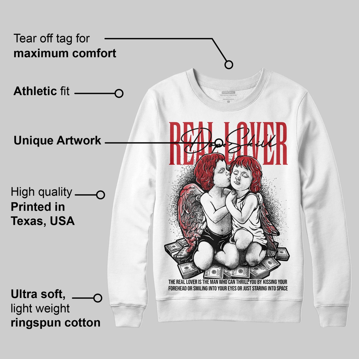Bred 11s DopeSkill Sweatshirt Real Lover Graphic