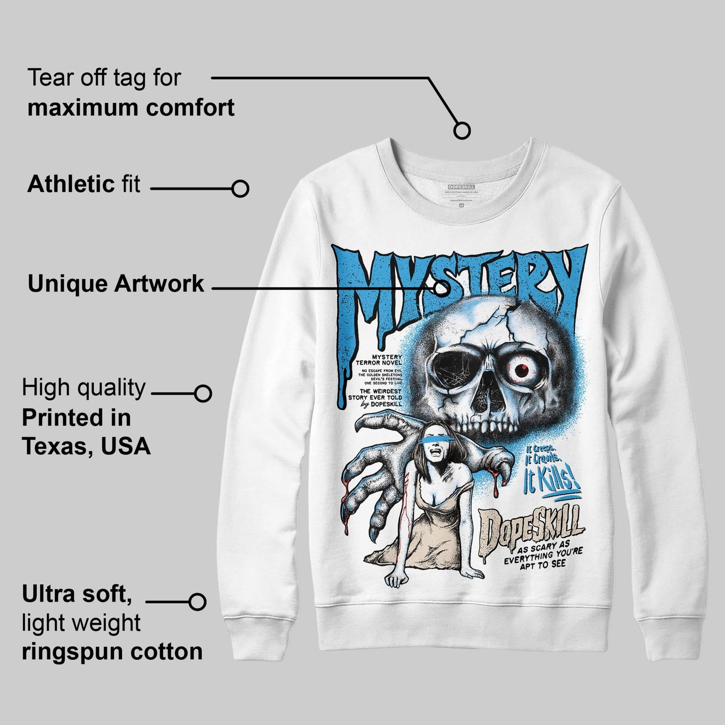 UNC Reimagined 1s DopeSkill Sweatshirt Mystery Ghostly Grasp Graphic