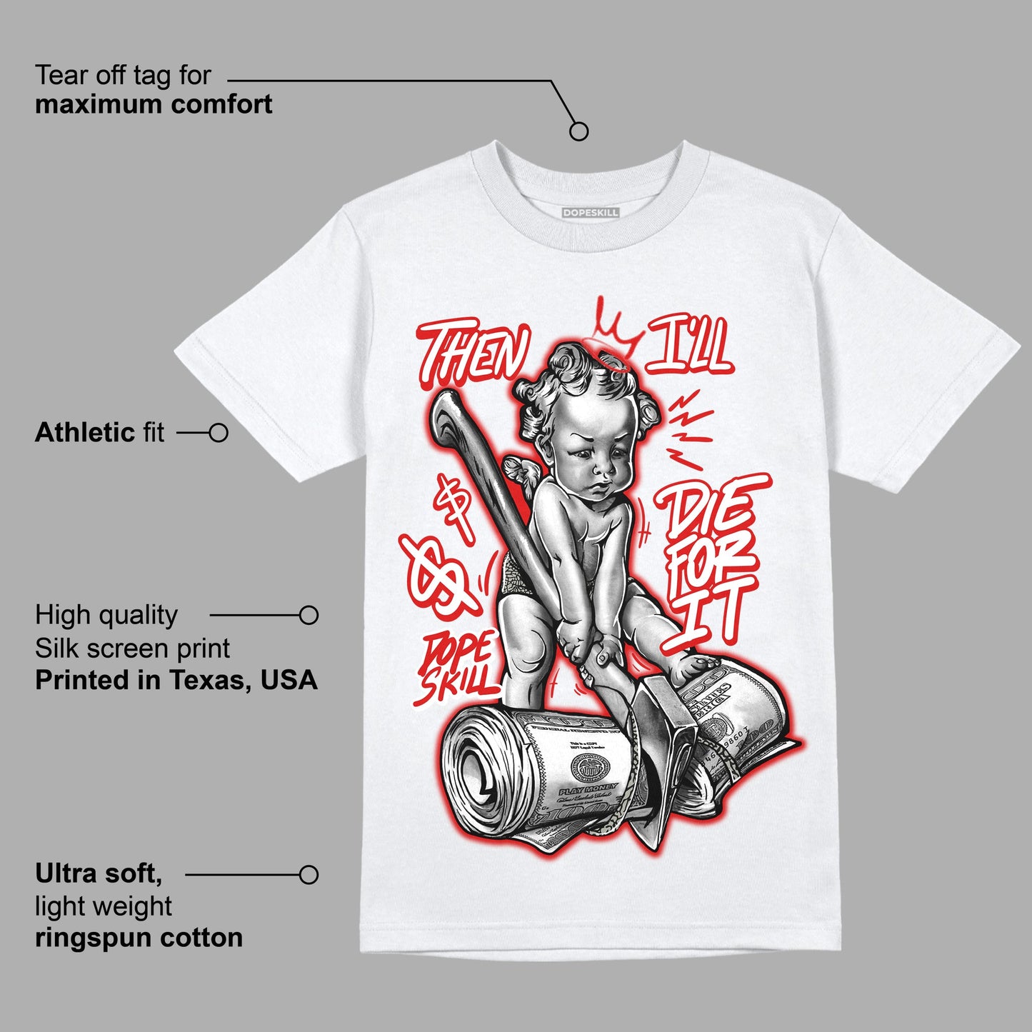Fire Red 3s DopeSkill T-Shirt Then I'll Die For It Graphic