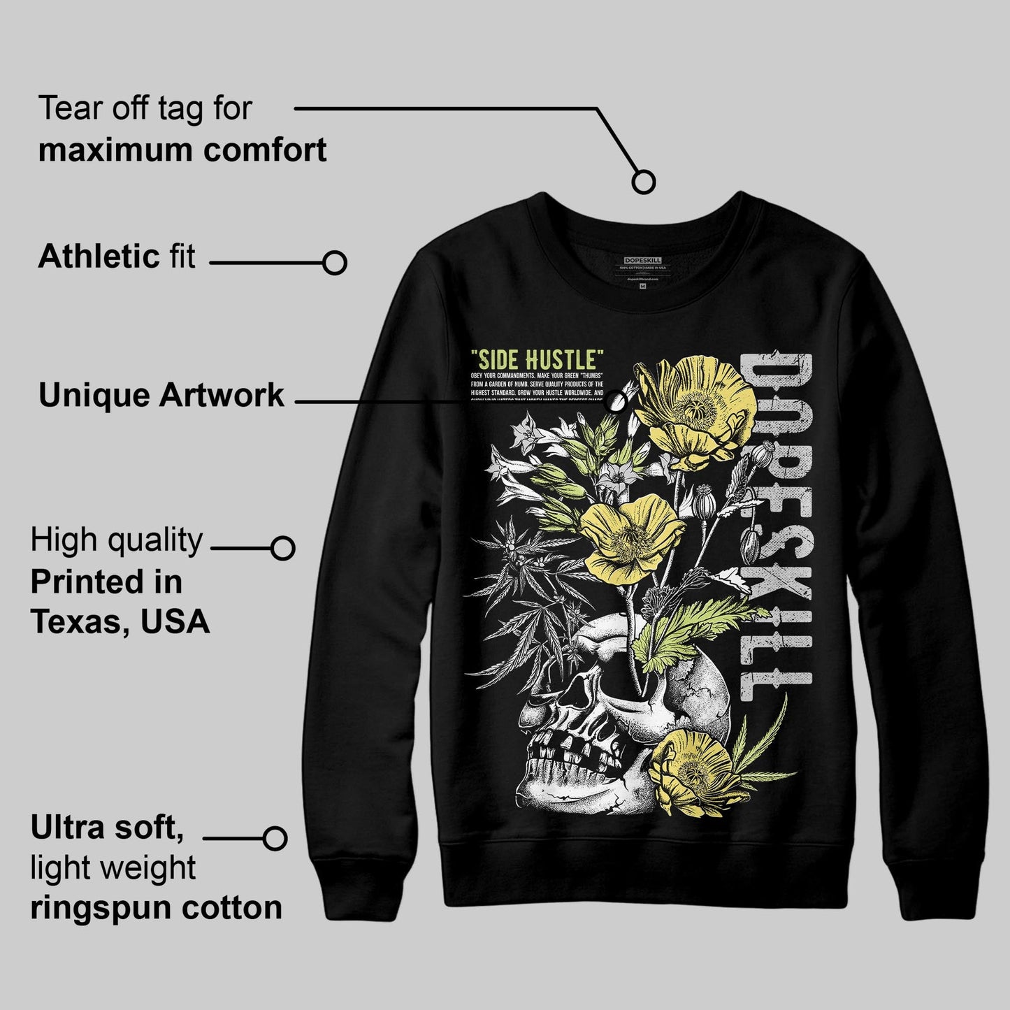 Light Lemon Twist 4s DopeSkill Sweatshirt Side Hustle Graphic
