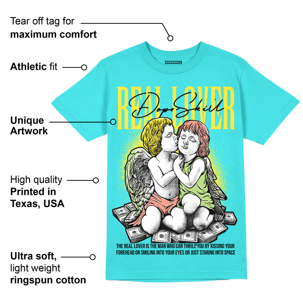 Cyan Burst 9060 DopeSkill Virtual Blue T-Shirt Real Lover Graphic