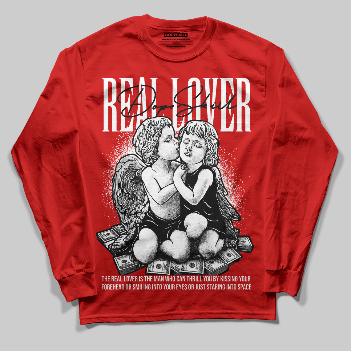 Bred Velvet 11s DopeSkill Red Long Sleeve T-Shirt Real Lover Graphic
