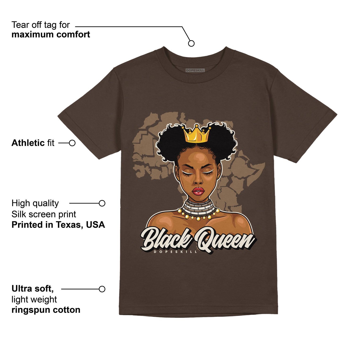 AJ 1 Low OG ‚ÄúReverse Mocha‚Äù DopeSkill Ridgerock T-shirt Black Queen Graphic