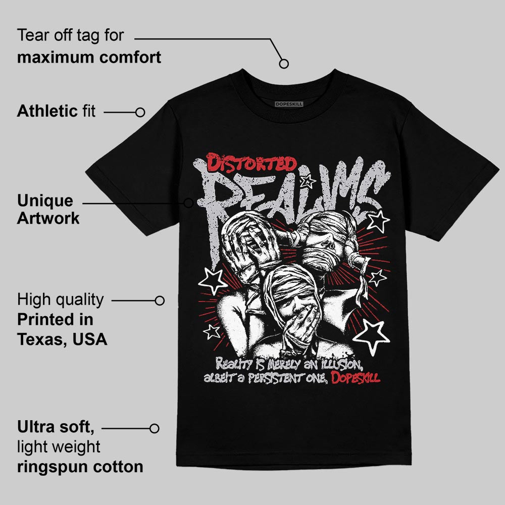 Black Metallic Reimagined 5s DopeSkill T-Shirt Distorted Realms Graphic