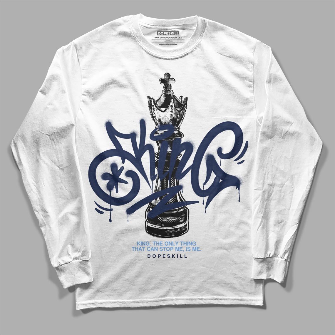 Midnight Navy 5s DopeSkill Long Sleeve T-Shirt King Chess Graphic