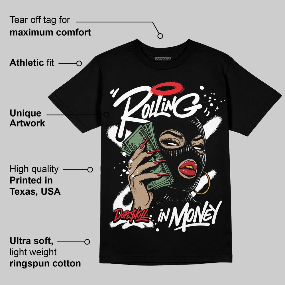 Black and White Collection DopeSkill T-Shirt Rolling in Money Graphic