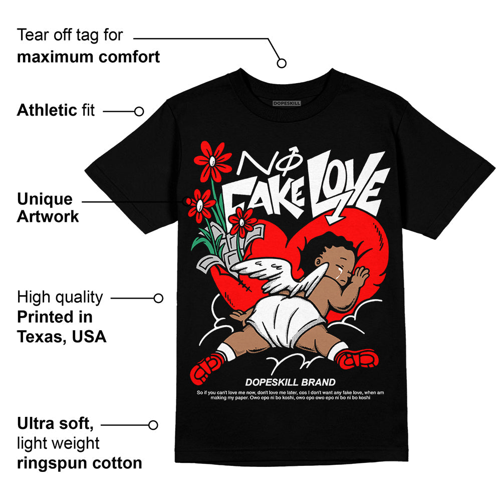 Black and White Collection DopeSkill T-Shirt No Fake Love Graphic