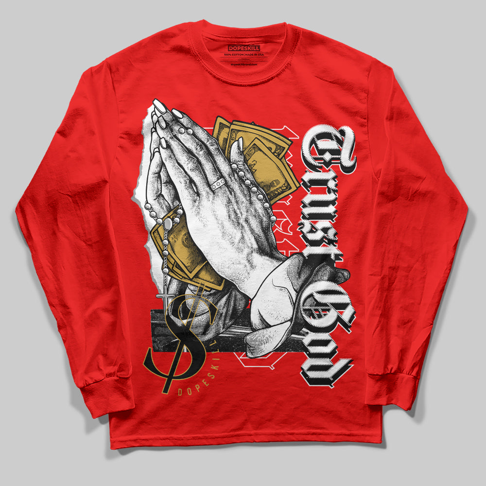 Red Collection DopeSkill Red Long Sleeve T-Shirt Trust God Graphic