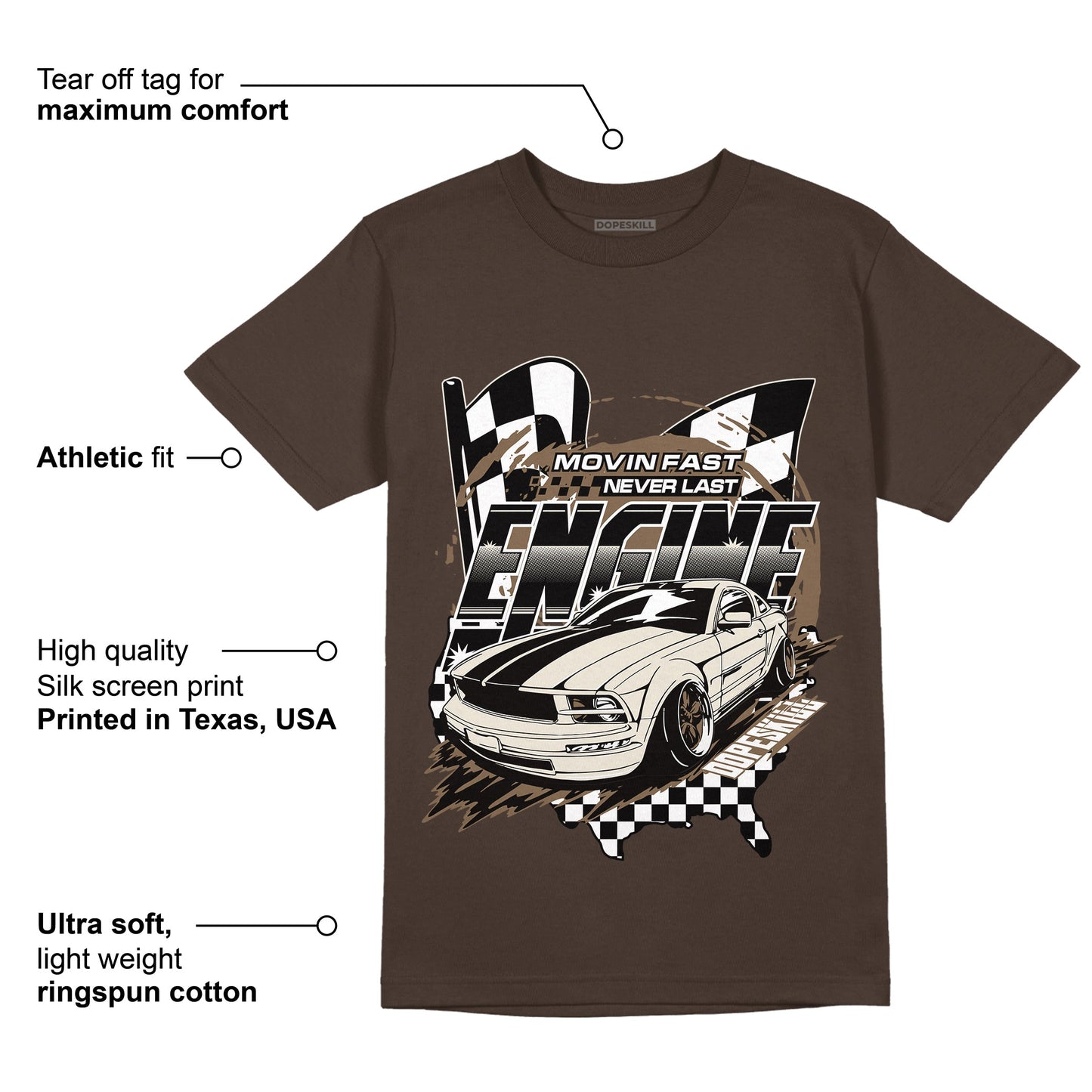 AJ 1 Low OG ‚ÄúReverse Mocha‚Äù DopeSkill Ridgerock T-shirt ENGINE Tshirt Graphic