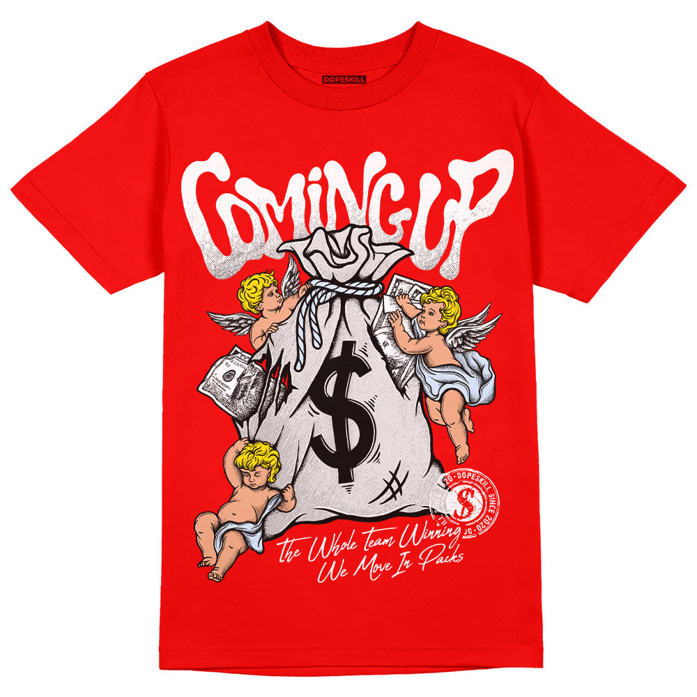 Cherry 11s DopeSkill Varsity Red T-shirt Money Bag Coming Up Graphic