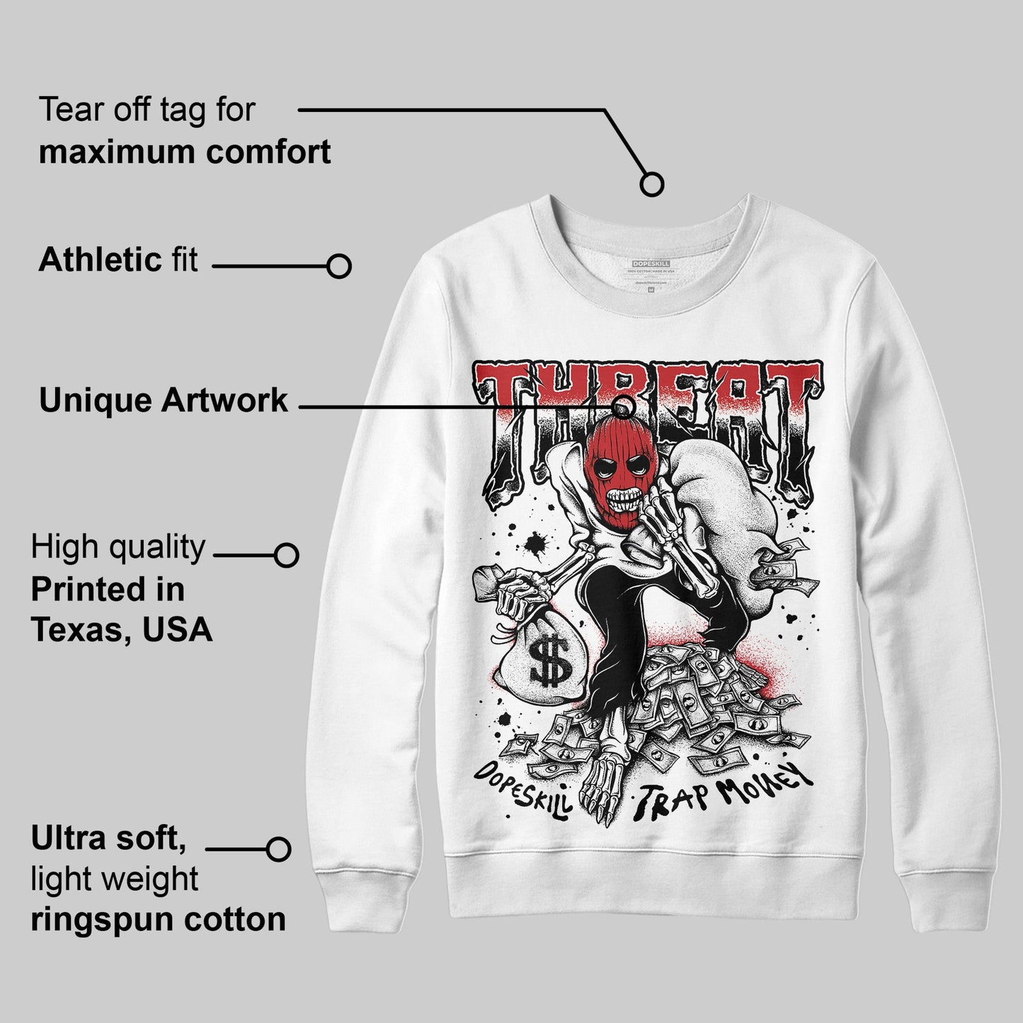 Bred 11s DopeSkill Sweatshirt Threat Graphic