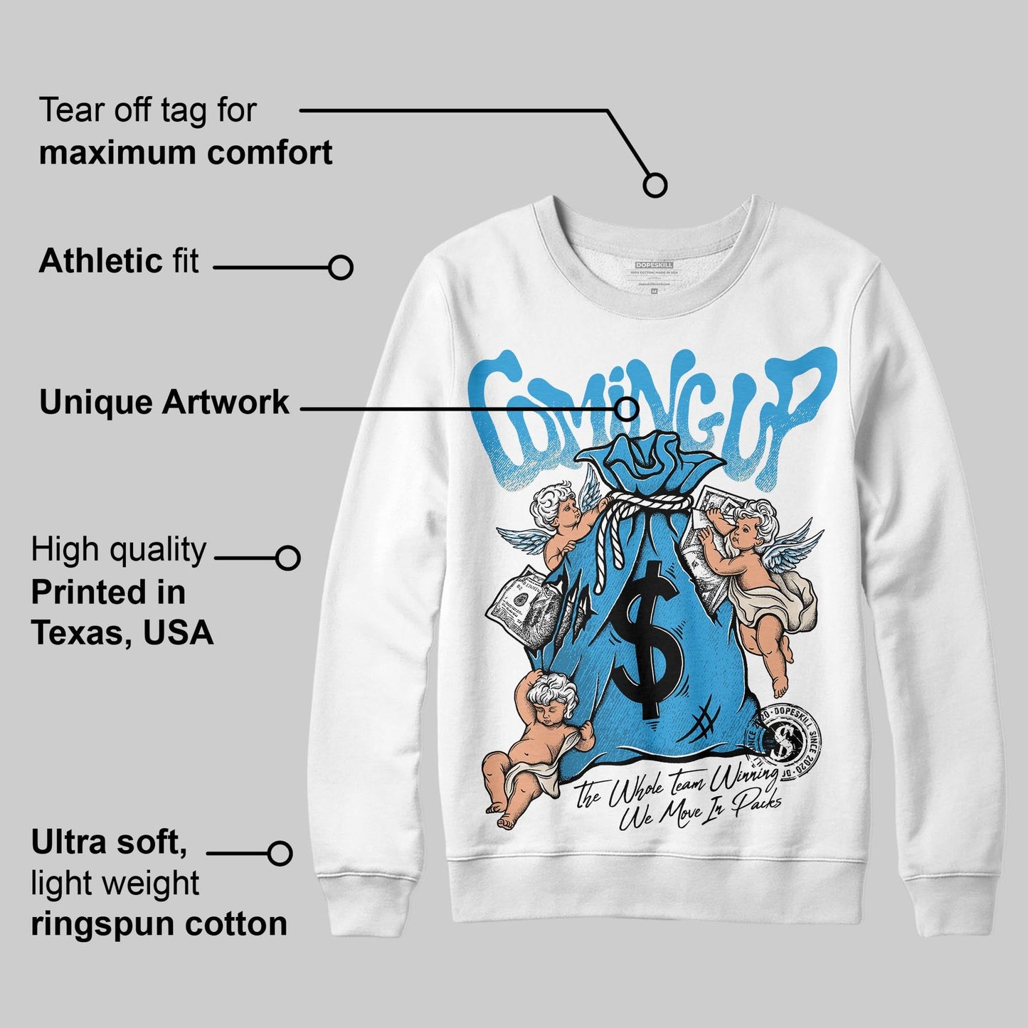 UNC Reimagined 1s DopeSkill Sweatshirt Money Bag Coming Up Graphic