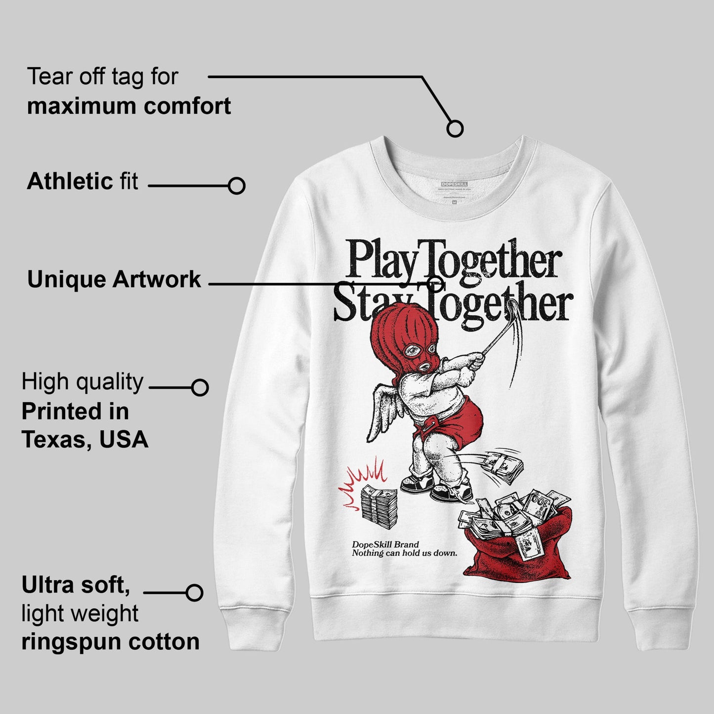 Bred 11s DopeSkill Sweatshirt Play together, Stay together Graphic