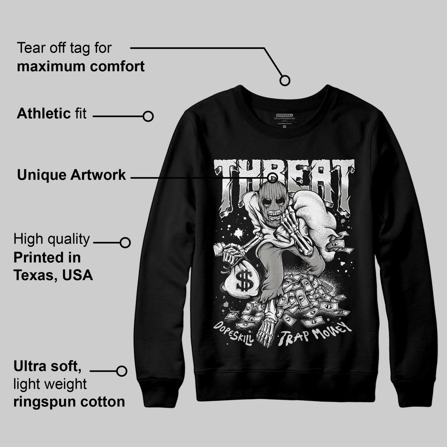 Pure Money 3s DopeSkill Sweatshirt Threat Graphic