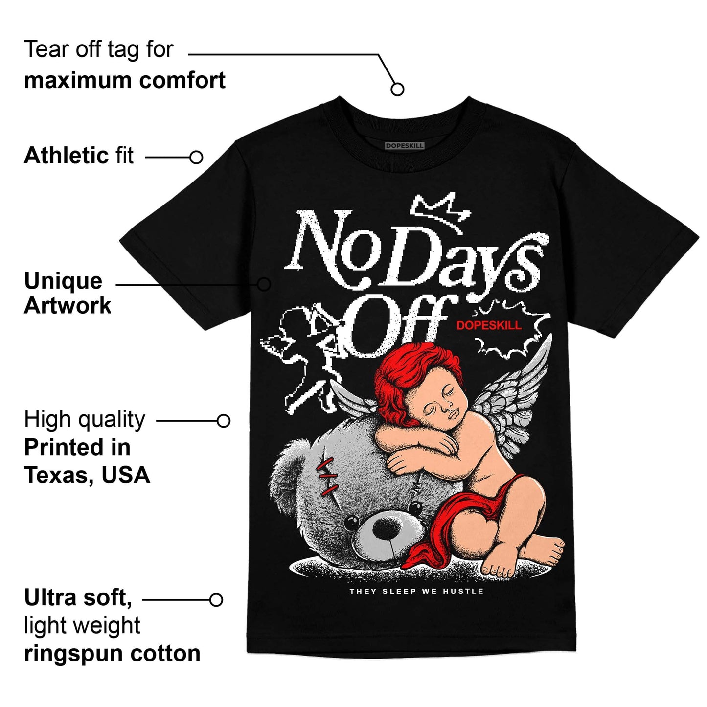 Dunk Low Panda White Black DopeSkill T-Shirt New No Days Off Graphic