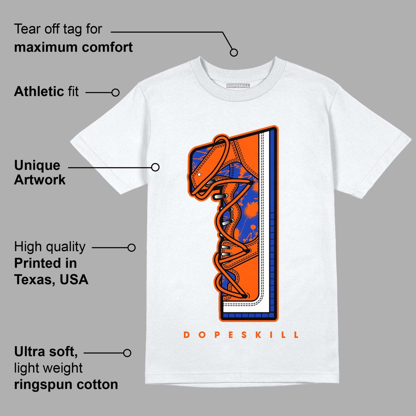 Dunk Low Futura Orange Blaze DopeSkill T-Shirt No.1 Graphic