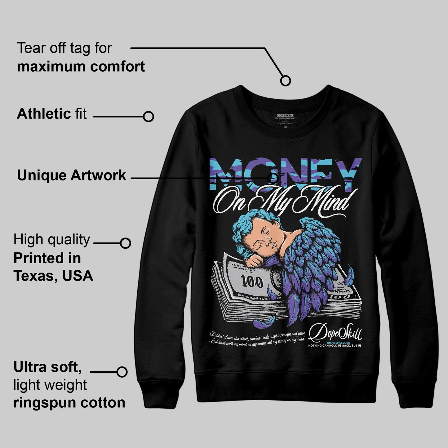 Aqua 8s DopeSkill Sweatshirt MOMM Graphic