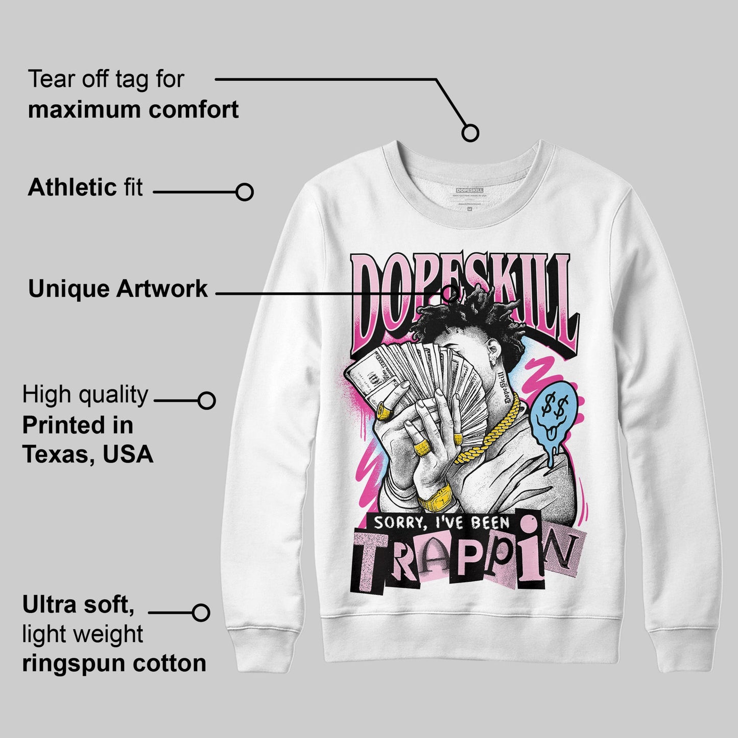 Doernbecher 6s DopeSkill Sweatshirt Sorry I've Been Trappin Graphic