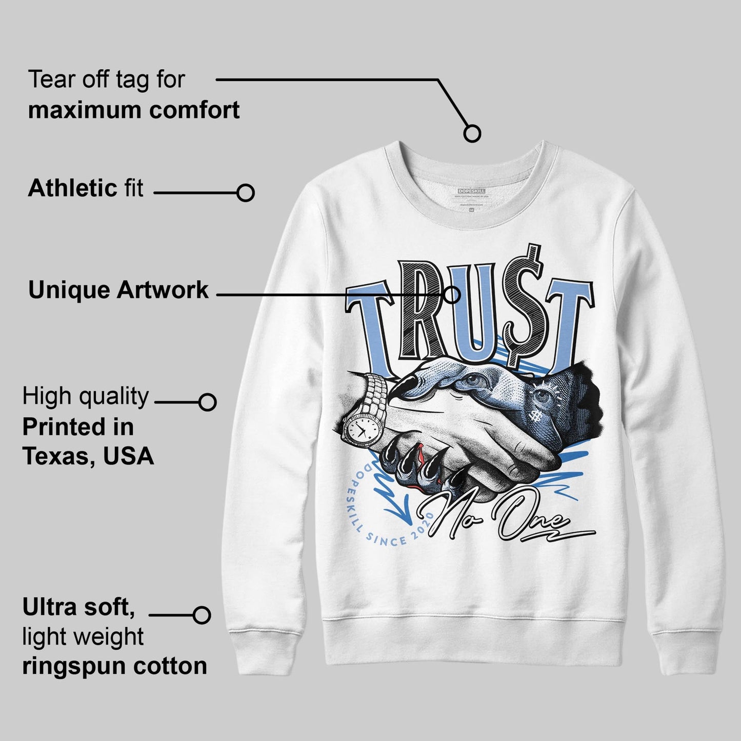 Forget Me Not 4s DopeSkill Sweatshirt Trust No One Graphic