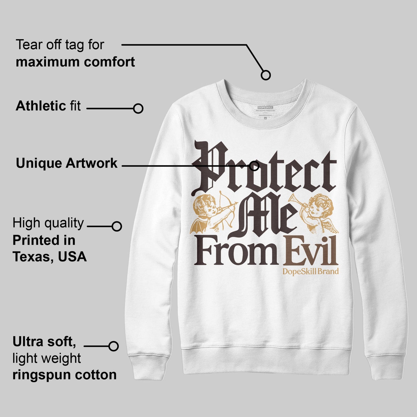 Earth 5s DopeSkill Sweatshirt Protect Me From Evil Graphic