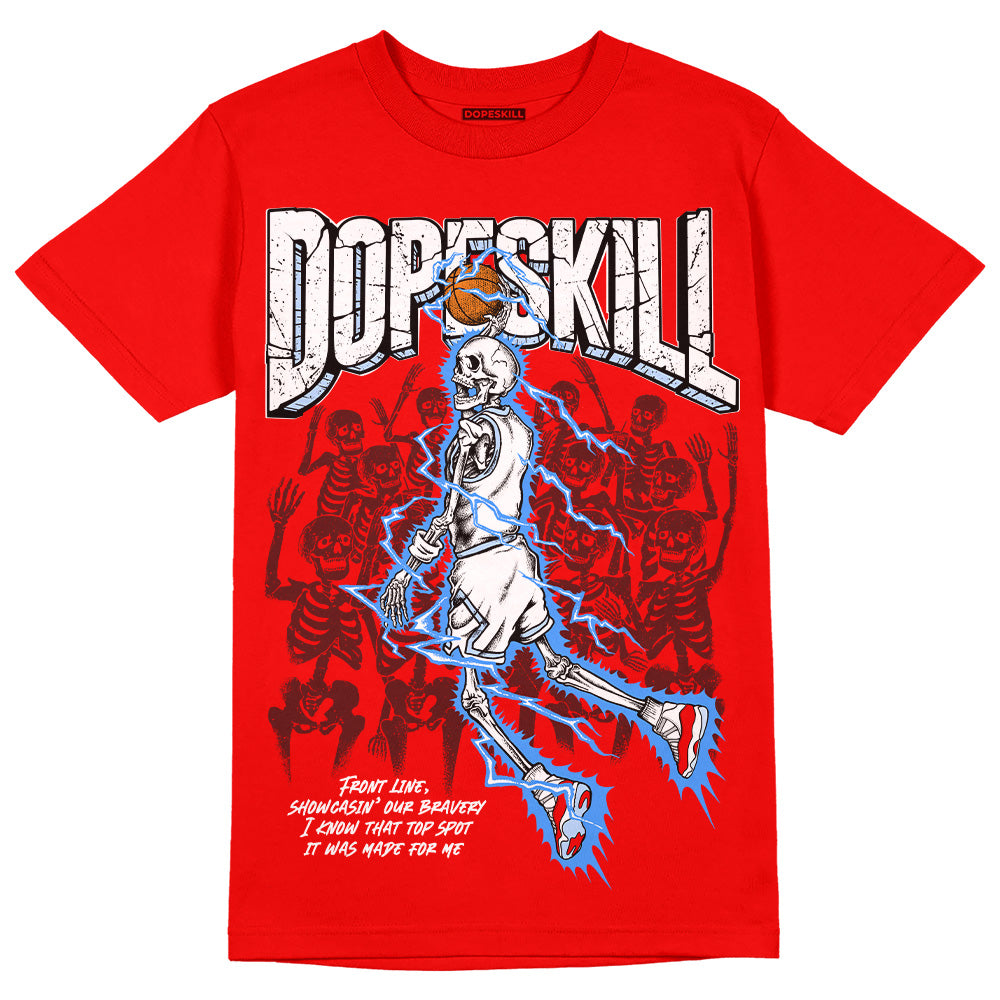 Cherry 11s DopeSkill Varsity Red T-shirt Thunder Dunk Graphic