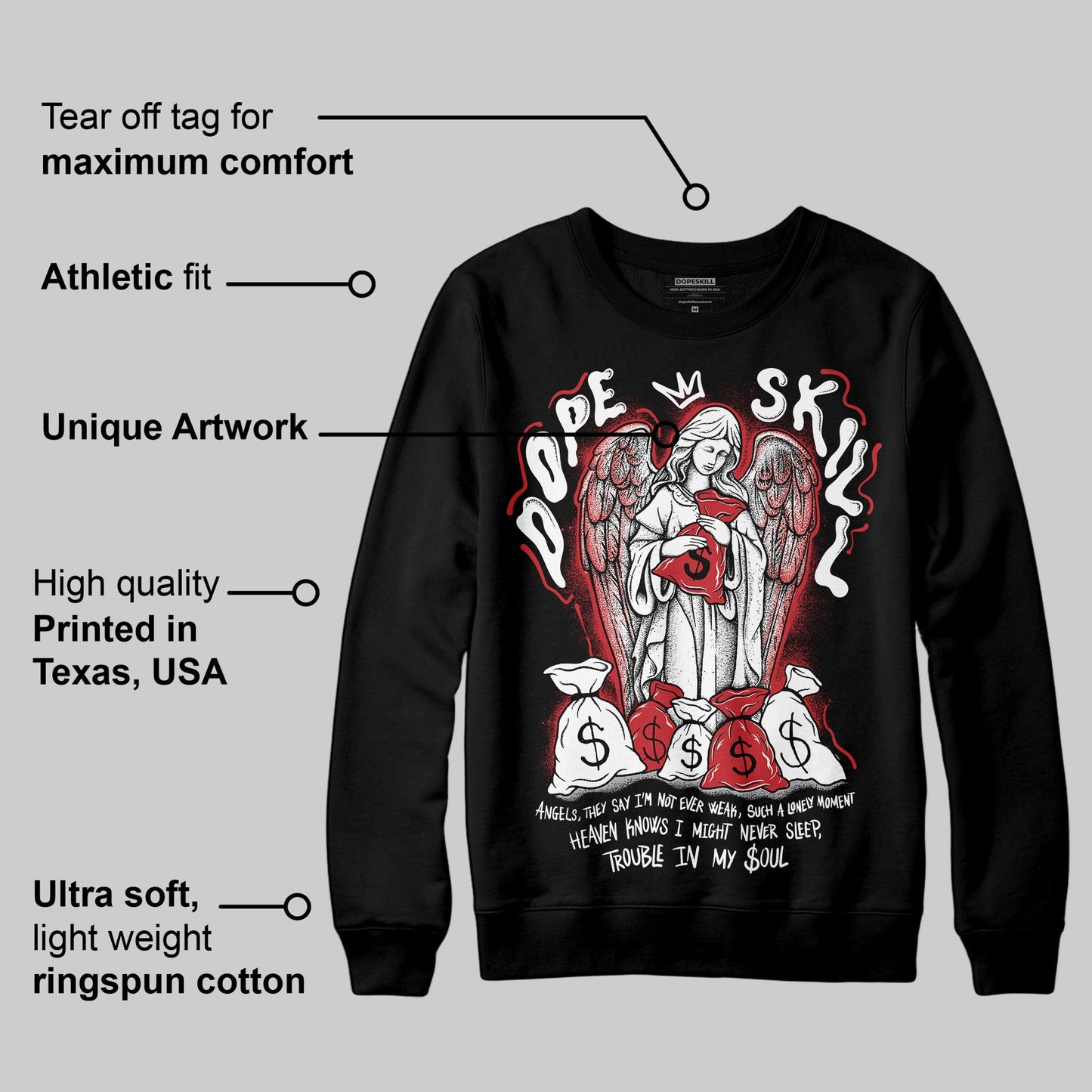 Bred Velvet 11s DopeSkill Sweatshirt Angels Graphic