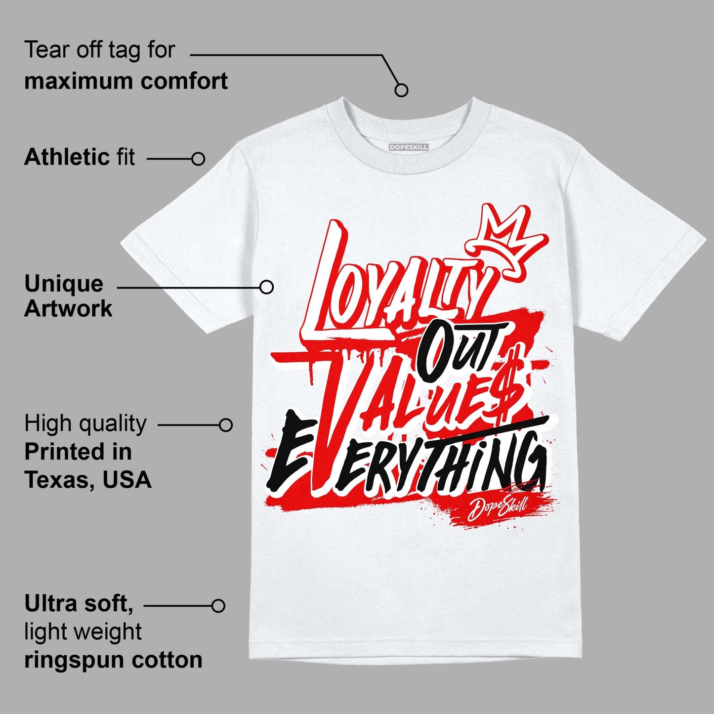 Red Cement 4S DopeSkill T-Shirt LOVE Graphic