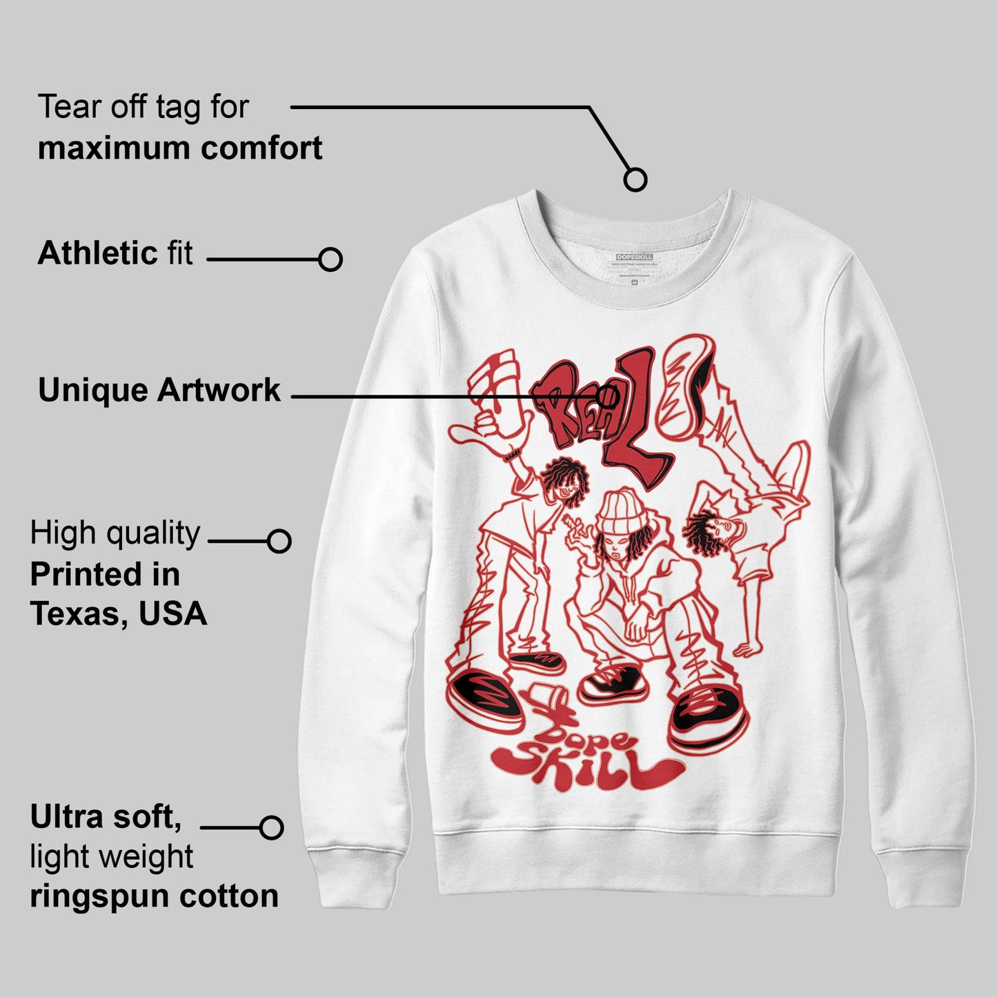 Bred 11s DopeSkill Sweatshirt Real Y2K Players Graphic