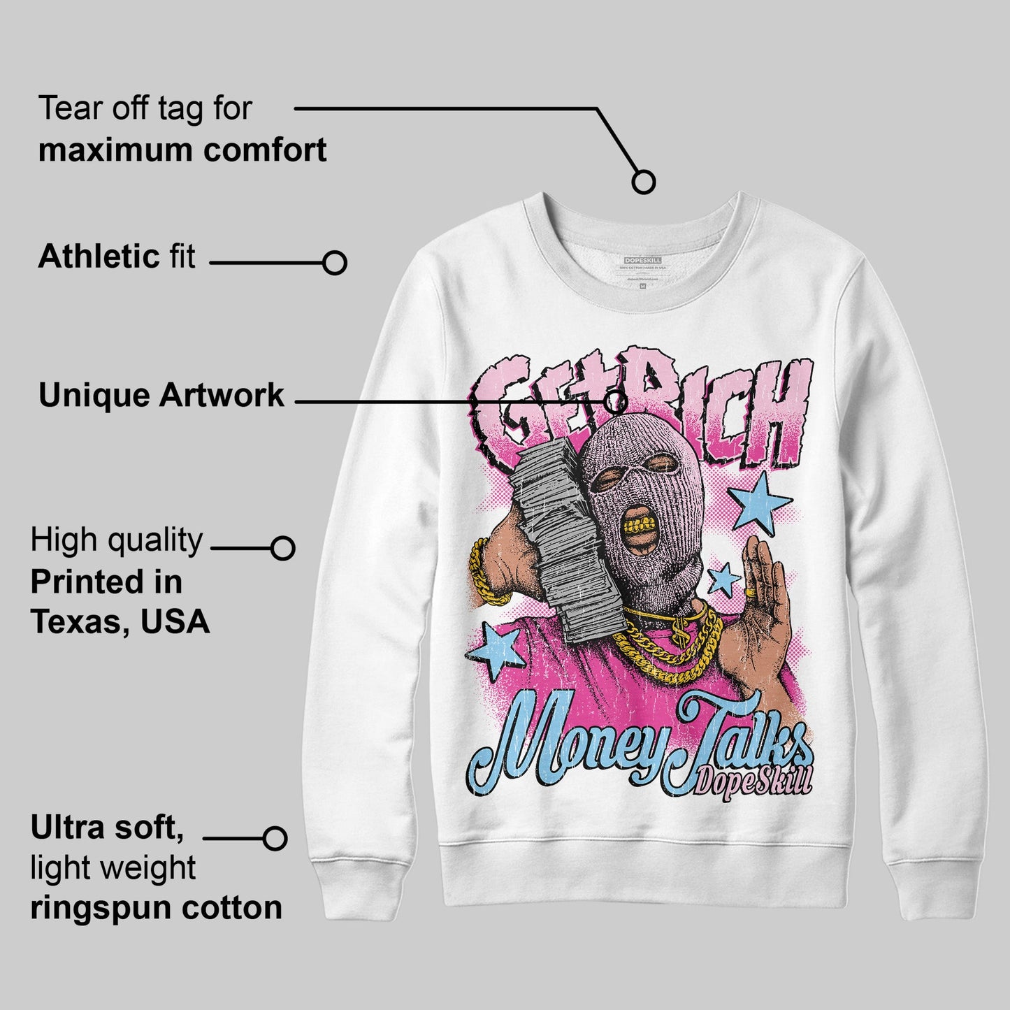 Doernbecher 6s DopeSkill Sweatshirt Get Rich Graphic