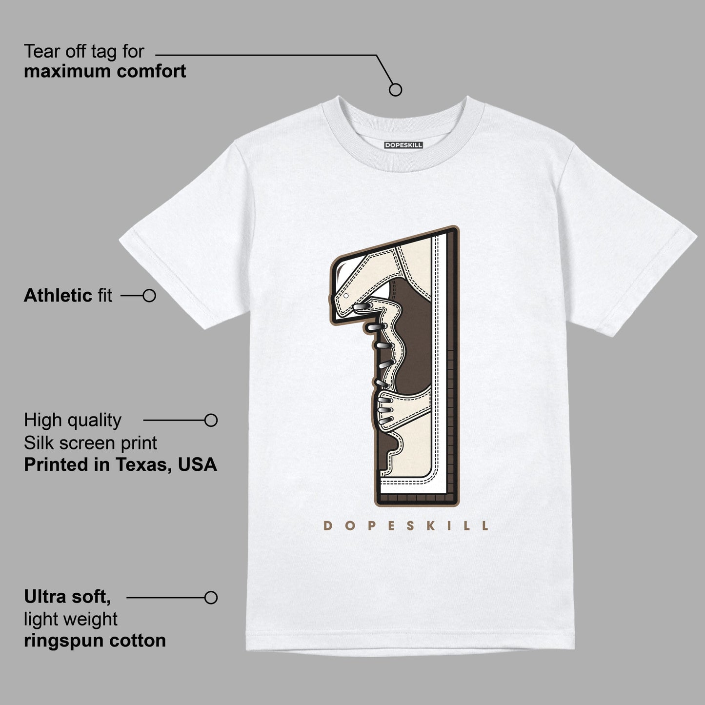 AJ 1 Low OG ‚ÄúReverse Mocha‚Äù DopeSkill T-Shirt No.1 Graphic