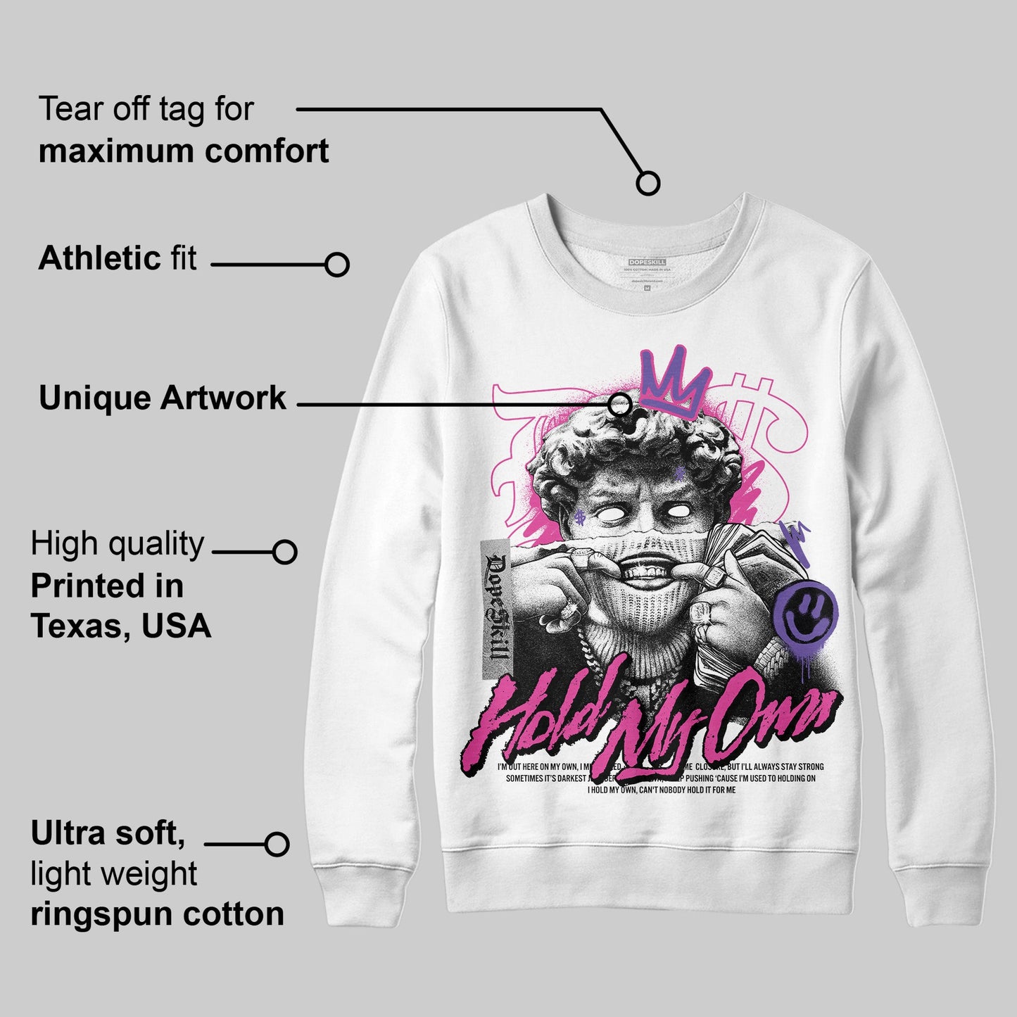 Dunk Active Fuchsia DopeSkill Sweatshirt In My Way Graphic