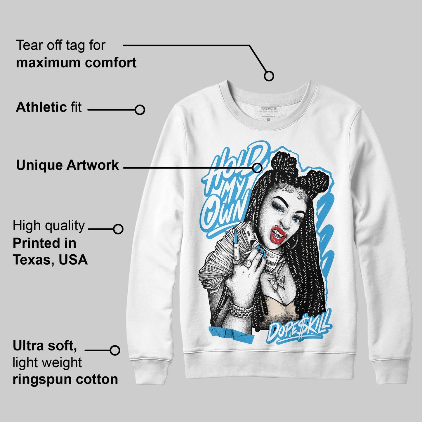UNC Reimagined 1s DopeSkill Sweatshirt New H.M.O Graphic