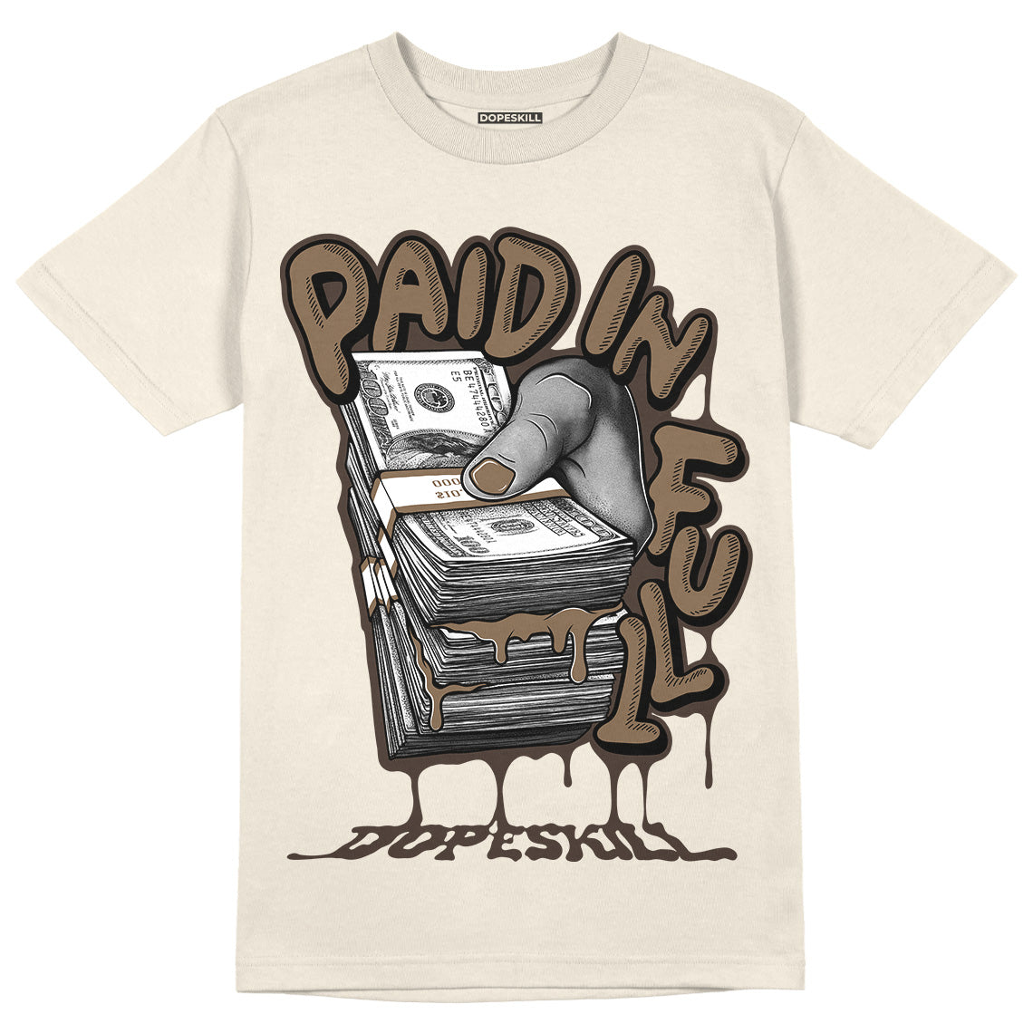 AJ 1 Low OG ‚ÄúReverse Mocha‚Äù DopeSkill Sail T-shirt Paid In Full Graphic