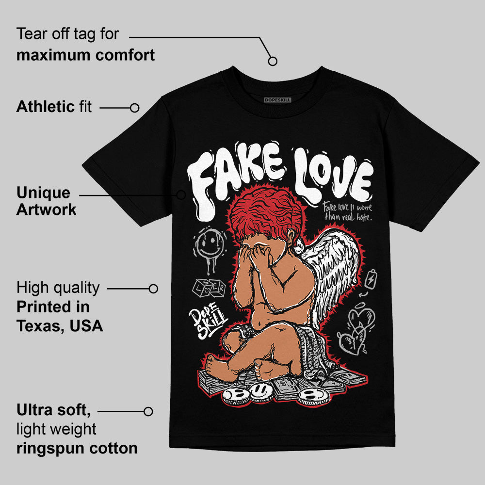 Black Cement 3s DopeSkill T-Shirt False Love Graphic