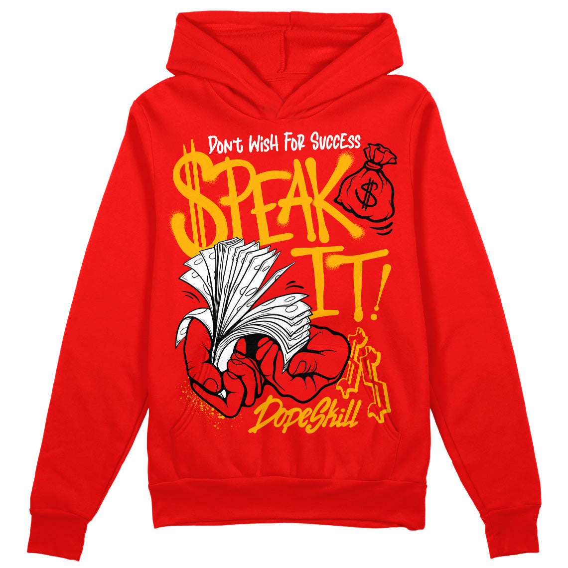Red Collection DopeSkill Red Hoodie Sweatshirt Speak It Graphic