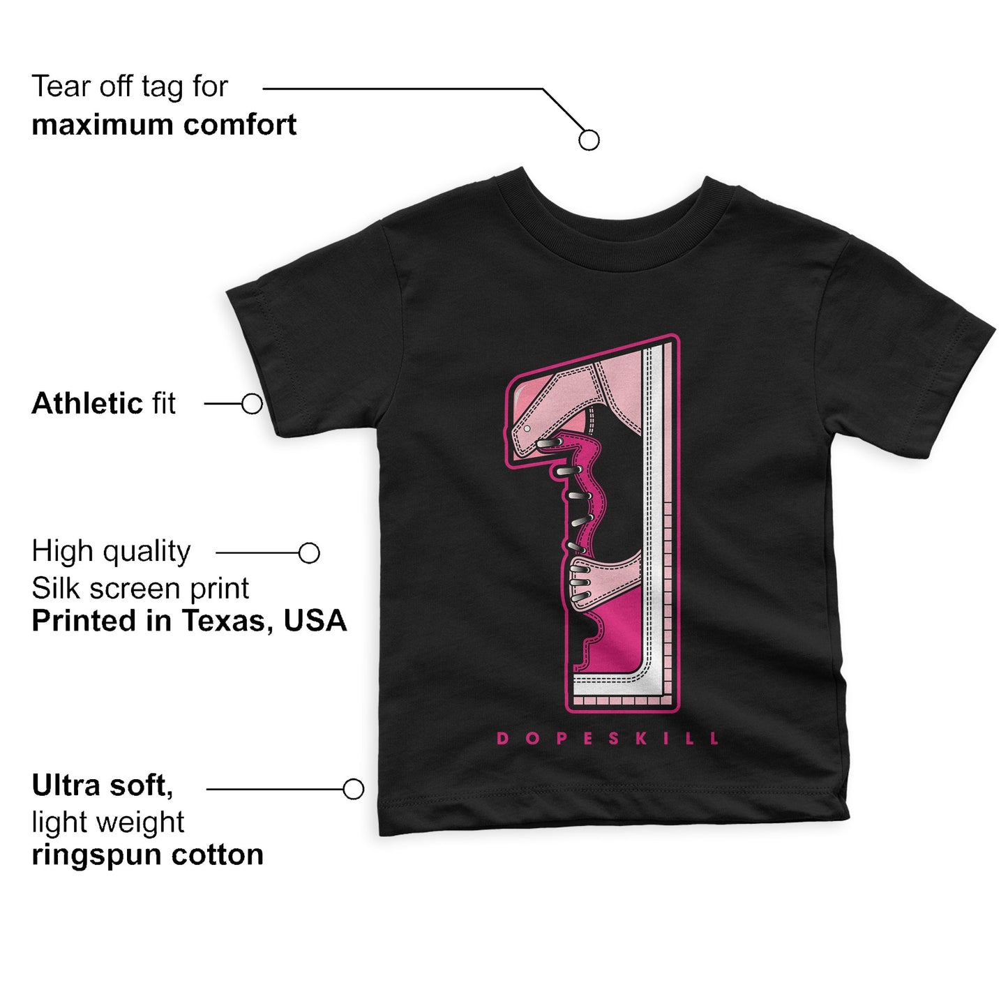 Coral Chalk 1s Mid DopeSkill Toddler Kids T-shirt No.1 Graphic