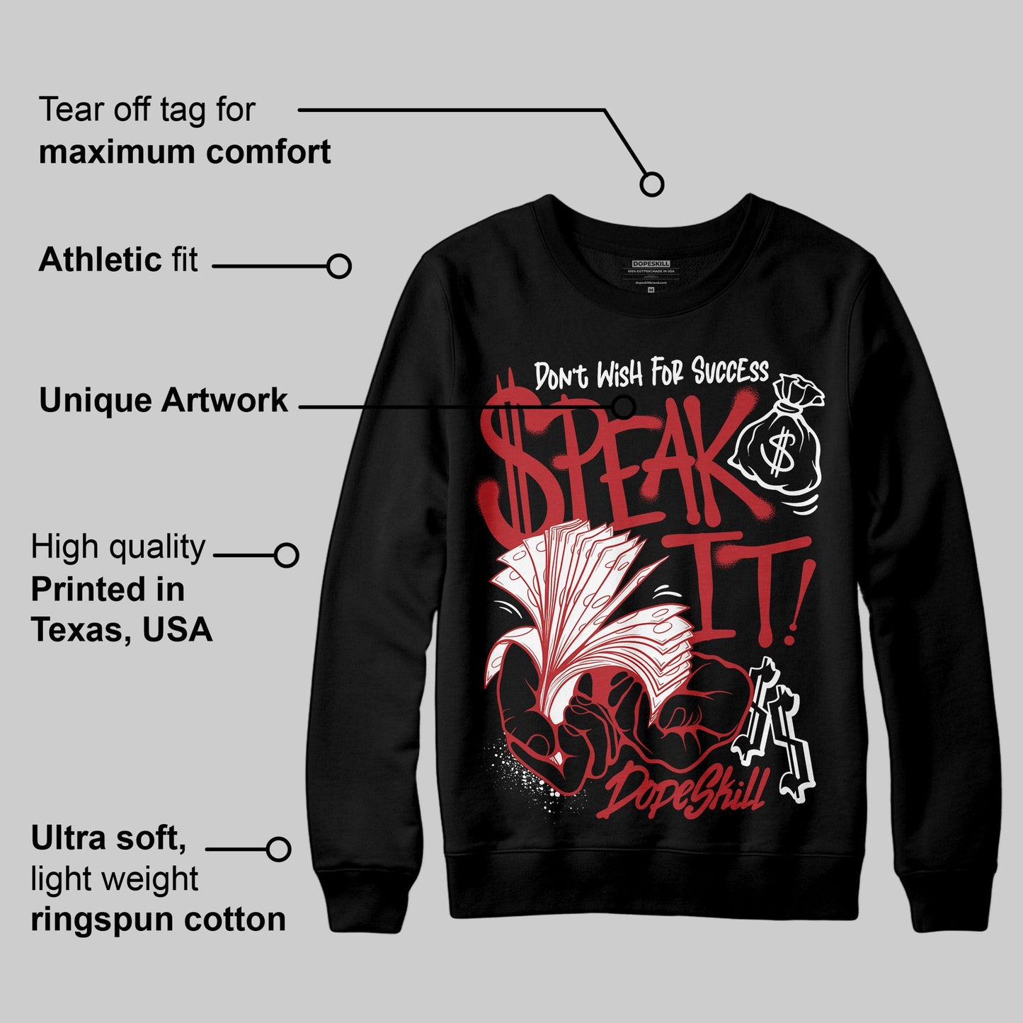 Black Toe Reimagined 1s DopeSkill Sweatshirt Speak It Graphic