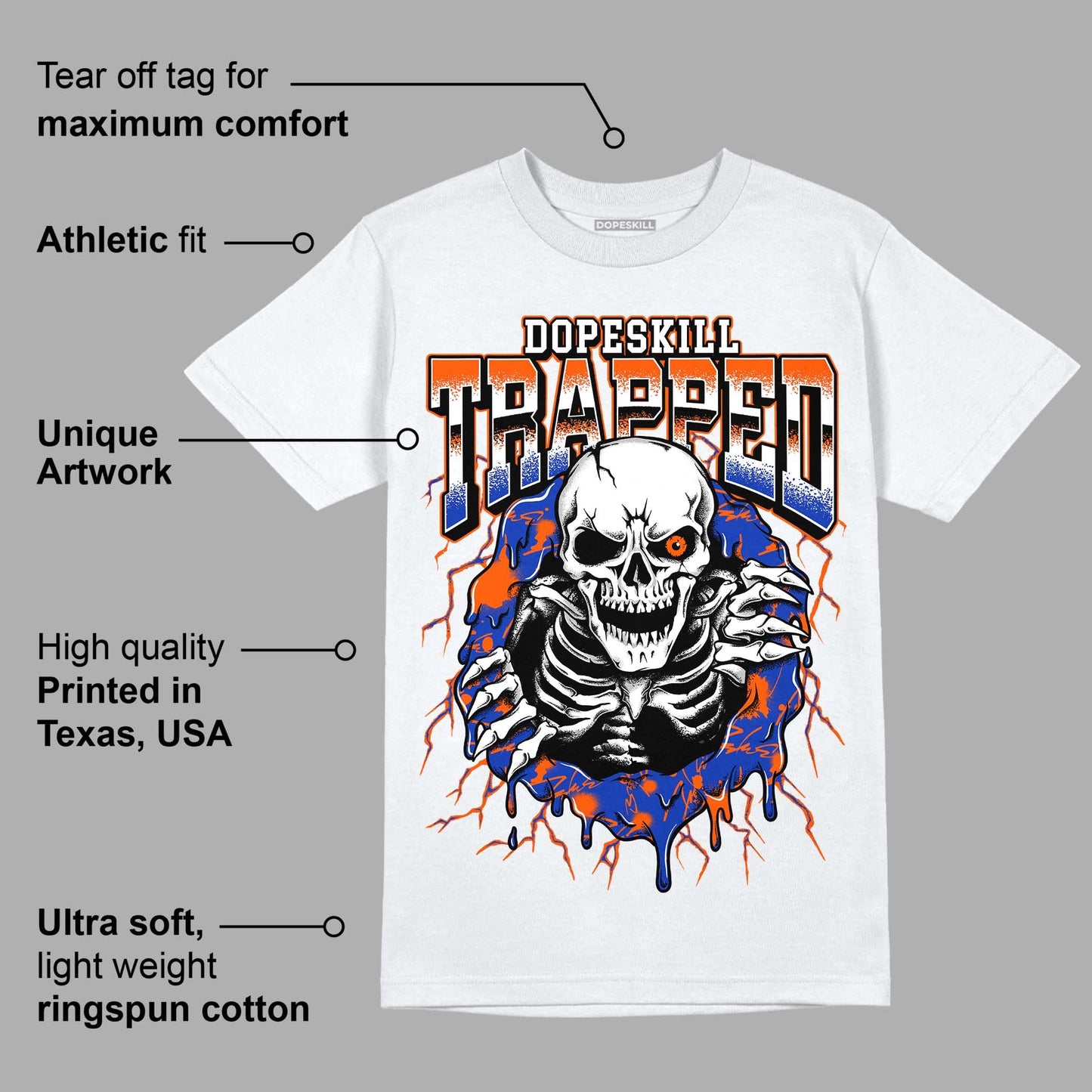 Dunk Low Futura Orange Blaze DopeSkill T-Shirt Trapped Halloween Graphic