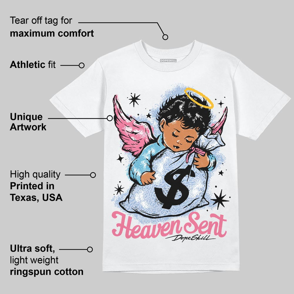 Denim Pink Glow 3s DopeSkill T-Shirt Heaven Sent Graphic